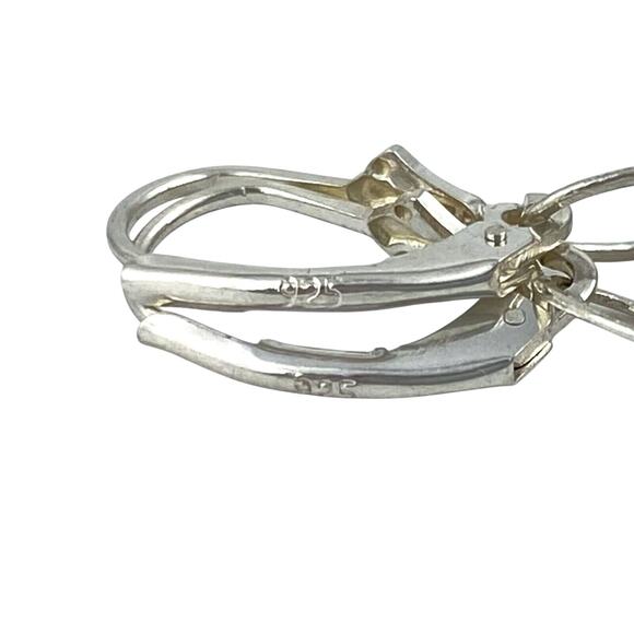 Blue Lapis Lazuli Bead Dangle Latch Back Earrings | Vintage Sterling Silver - Picture 8 of 9